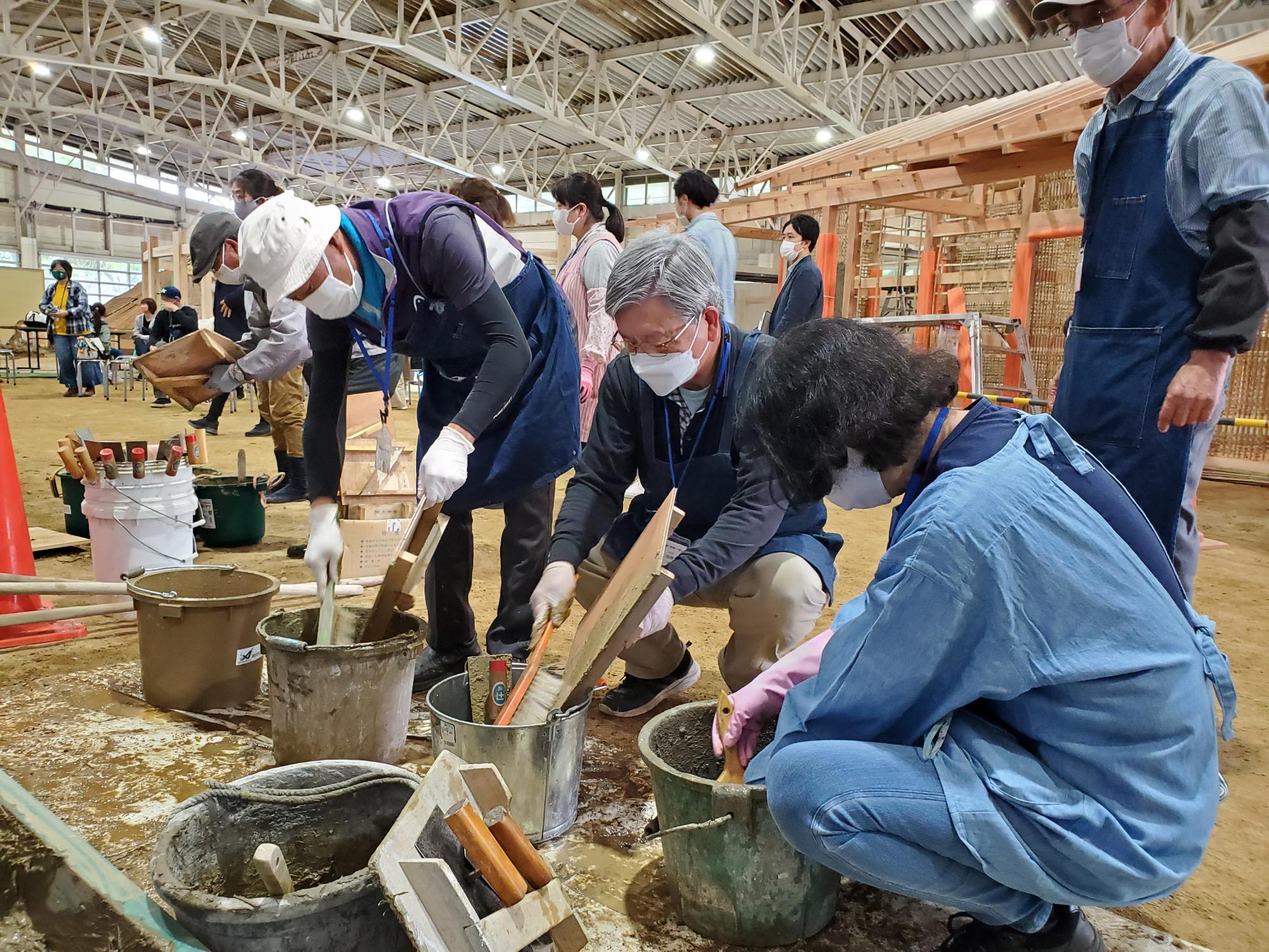 道具を洗う様子