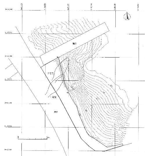 勝間龍性院瓦窯跡の平面図
