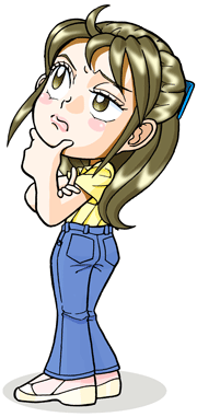 顔をしかめている、なるみのイラスト
