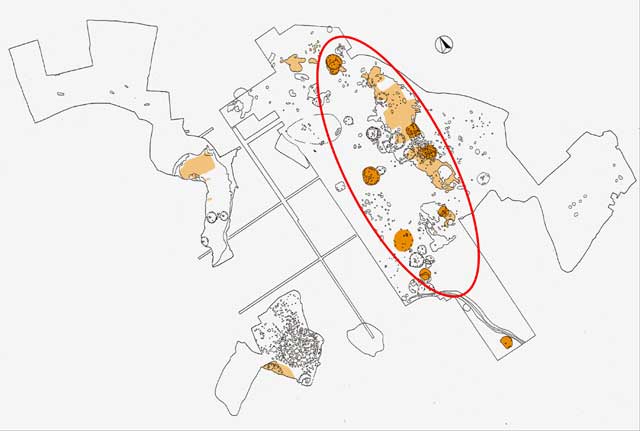 西広ムラの後期中葉の地図