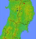 岩手県大向上平遺跡を示した地図