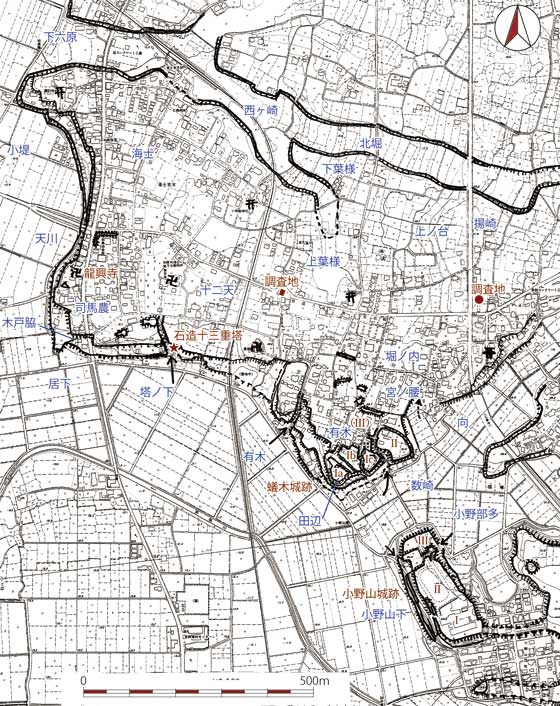 蟻木城・小野山城の概念図 詳細は以下