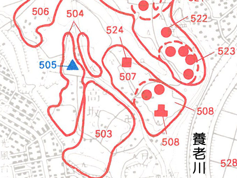 瓜ヶ岱貝塚の分布図