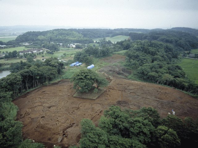 釜神遺跡全体の上空からの写真