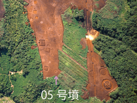 下鈴野古墳の5号墳の全体の上空写真