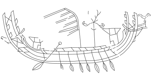 奈良県天理市東殿塚古墳出土埴輪に描かれた船の絵