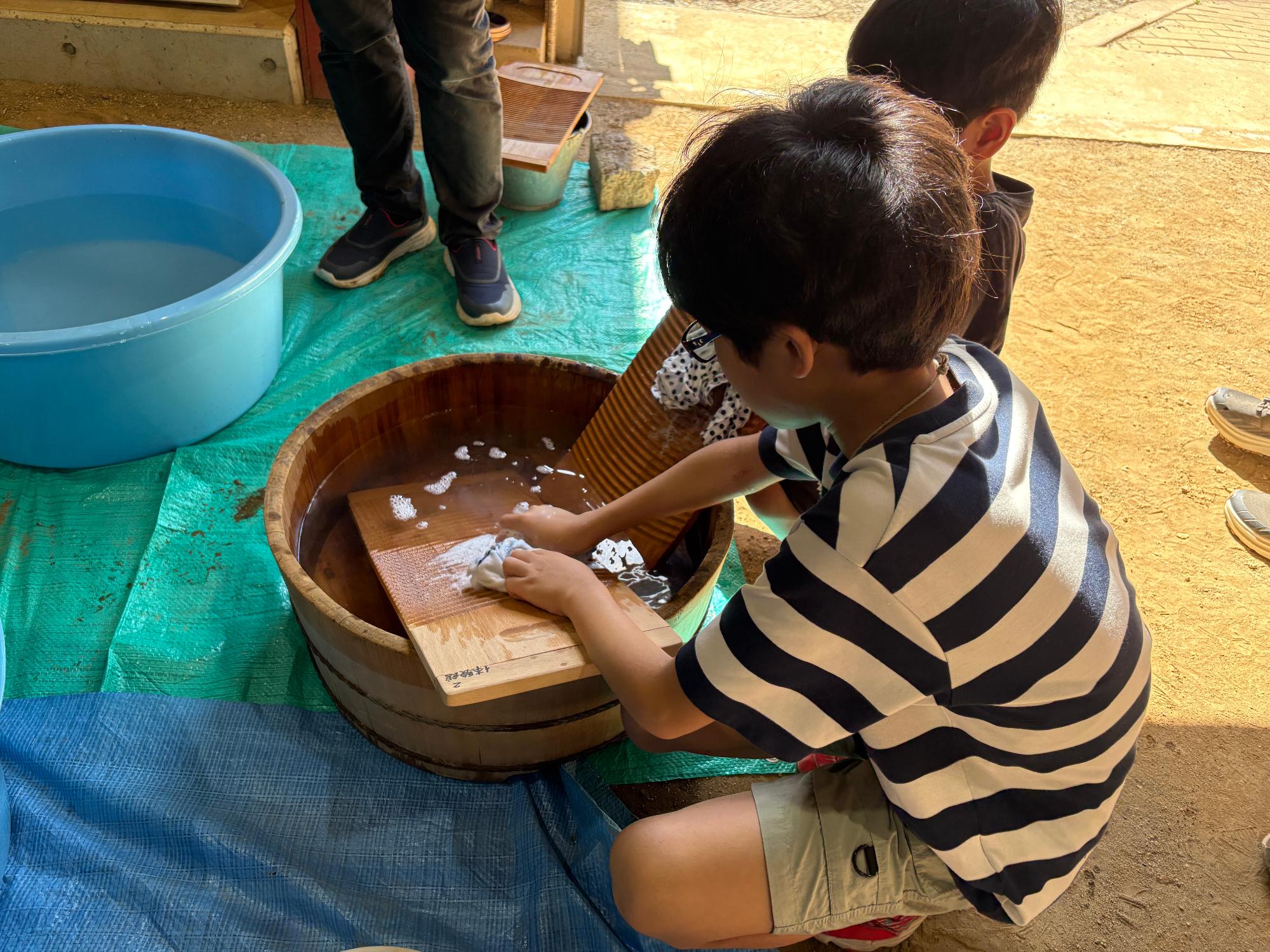 夏の民具体験