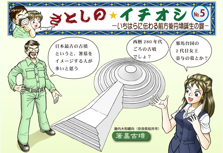 いちはらに伝わる前方後円墳誕生の鍵1のイラスト