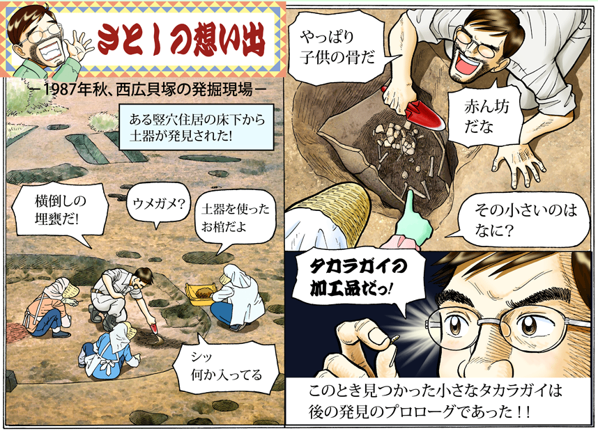 貝塚に縄文の潮騒を聞く3のイラスト