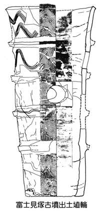 富士見台古墳で出土された埴輪の模様を記したデッサン画