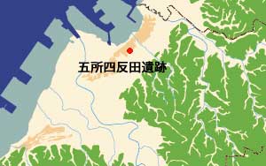 五所四反田遺跡と書かれた地図の画像