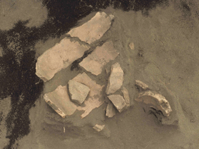 69号墳で発見された円筒埴輪出土の写真
