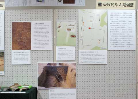 パネルを中心とする展示ブースにて上総国分僧寺の創建段階を解説してある展示風景の写真