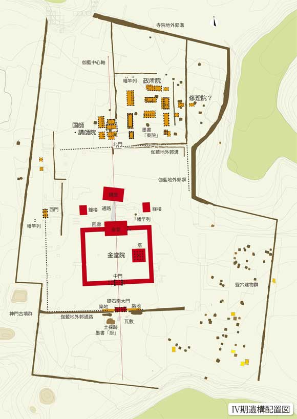 政所院運営期の上総国分僧寺の遺構配置図の図