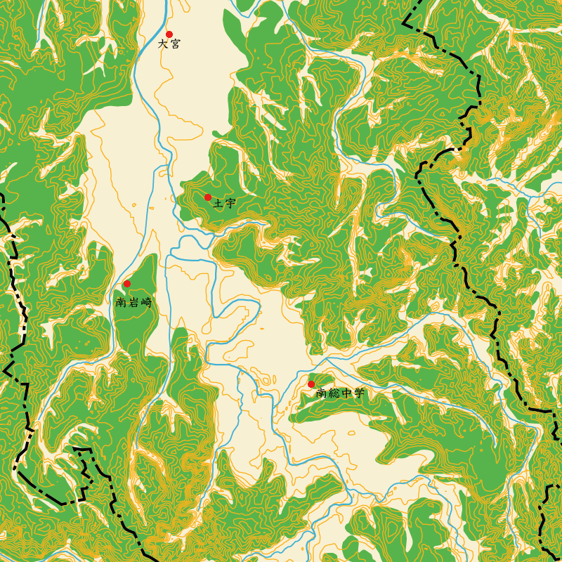 養老川中流域の弥生時代遺跡を示した地図の画像
