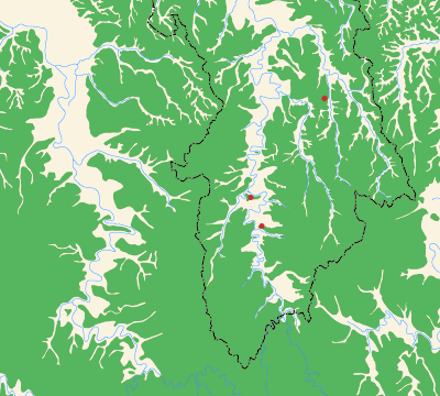 縄文時代に存在した遺跡の場所を赤い点で示した地図2