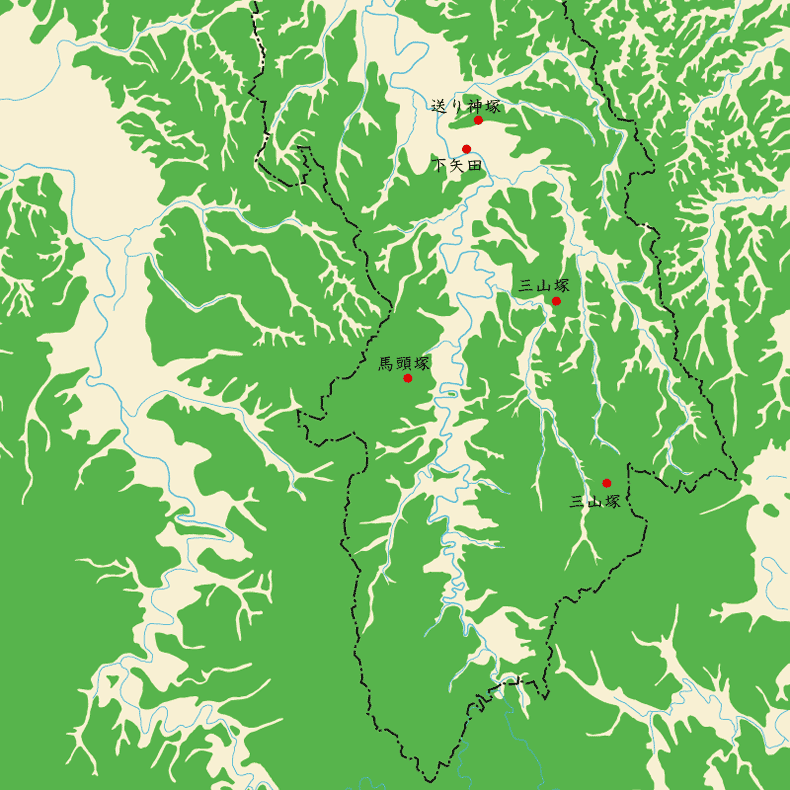 市原南部の江戸時代遺跡の地図の画像