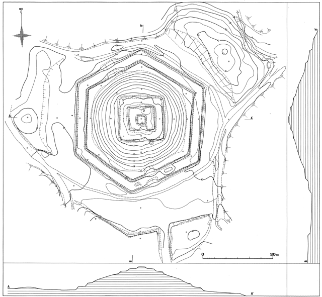 海保大塚古墳全体を示すの測量図の画像