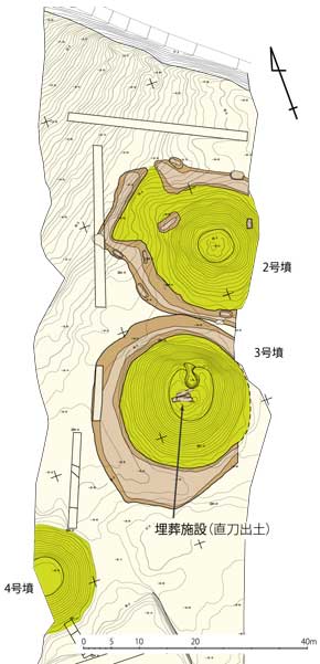 寺谷2・3・4号墳の地図の画像