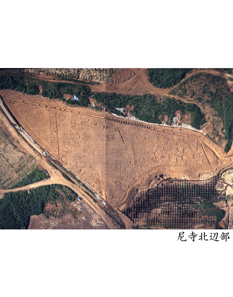 上空から撮影された尼寺北辺部の写真